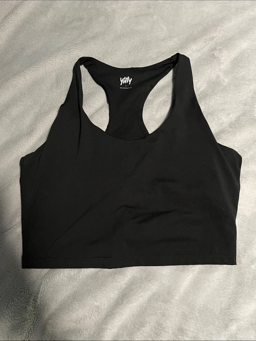 YITTY Black Racerback Crop Top Bralette